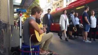 Sydney Street Music  Englishman In New York Guitar Cover [upl. by Halvaard]