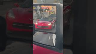 red corvette sport carbehind of me losangeles california [upl. by Parrnell]