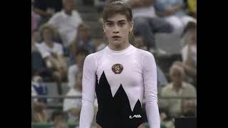 Oksana Chusovitina UZB 1992 Olympics EF FX 1080p50 [upl. by Rehtul]