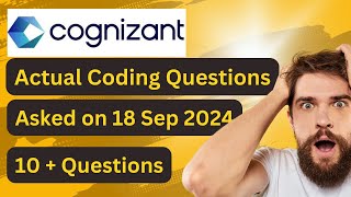 Cognizant Latest Actual Coding Questions 18 Sep 2024  Cognizant Technical Assessment  Lets Code [upl. by Linad]