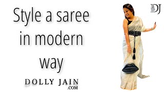 MODERN Saree Draping Tricks NO ONE Tells You Dolly Jain saree draping in modern style [upl. by Ecarret]