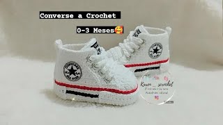 Como Hacer Converse a Crochet 03 Meses 😘🥰 Tejanos Juntas 🎉 [upl. by Amrac]