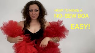 DIY super easy boa with NO SEWING  TULLE SCHOOL pt 1 [upl. by Justis]