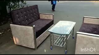 steel bed 6x 6 two seater sofa with t table latest design [upl. by Chesney55]