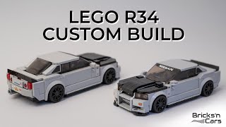 LEGO Nissan Skyline GTR R34 Custom Build  Speed Champions 769917 [upl. by Zenda]