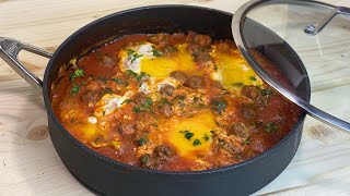 TAJINE DE BOULETTES DE VIANDE HACHÉE À LA POÊLE 🍳 Facile et rapide 👩🏻‍🍳 Deli Cuisine [upl. by Orthman]