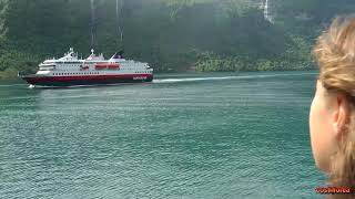 Norway Geiranger to Hellesylt by ferry  Norwegian Fjords  ep 29  travel video calatorie vlog [upl. by Rehsu63]