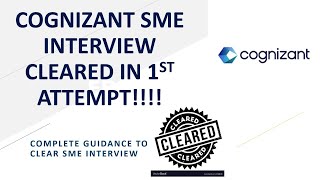 Cognizant SME Interview Experience My own SME Interview ExperienceQuestion and answers Available [upl. by Latsirc]