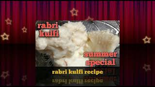 Rabri kulfi recipe  summer special kulfi  Kulfi at home [upl. by Humphrey]