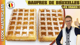 ✅ LES VÉRITABLES GAUFRES DE BRUXELLES 🇧🇪 La meilleure recette de ces gaufres belges bruxelloises [upl. by Enautna]