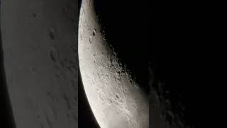 Crescent moon through an Orion StarMax 90mm MakCass TableTop Telescope 139x Magnification [upl. by Nakada556]