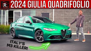 The 2024 Alfa Romeo Giulia Quadrifoglio Is A Ferocious Ferrari Powered Super Sedan [upl. by Saddler]