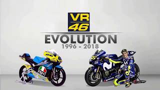 THE EVOLUTION OF VALENTINO ROSSI MotoGP BIKE 1996  2018 FreeWheelie [upl. by Fairfax355]