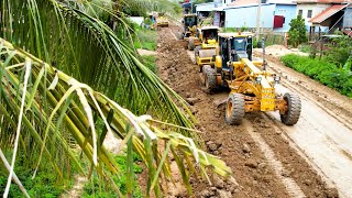 Road Roller and Grader Driving Skills An Amazing Ability to Build Road Foundations [upl. by Amzu]