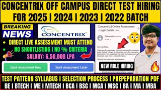 Concentrix Direct Test Hiring  Test Ongoing  OFF Campus Hiring For 2025  2024  2023  2022 Batch [upl. by Adeys179]