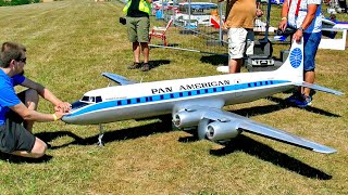 NICE RC SCALE MODEL AIRLINER DC6B PAN AMERICAN  FLIGHT FEMONSTRATION [upl. by Lanevuj907]