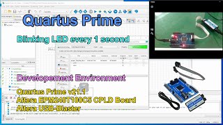 QUARTUS PRIME Basics  2 LED blinks every 1 second Altera EPM240 FPGA  CPLD Board Verilog Test [upl. by Lanita]