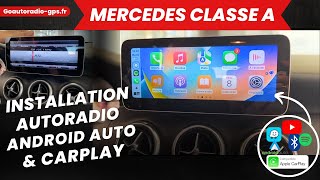 Installation écran avec CarPlay et Android auto Mercedes Classe A [upl. by Novikoff]