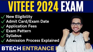 VITEEE 2024 Exam Date  Application Form Registration Eligibility Syllabus JEE 2024 VIT Vellore [upl. by Eerahc]