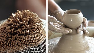 Relaxing ASMR POTTERY ART mesmerizing clay and ceramic masterpieces [upl. by Kenay]