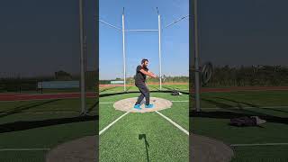 Hammer throw training with a loading pin and a weightplate [upl. by Dinse]