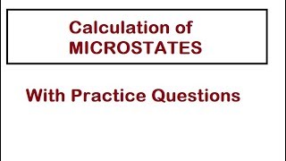 Calculating Microstates  Important [upl. by Tommy]