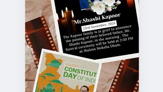 Tribute to Chairman Sir Sh Shashi Kapoor Sir  National Constitution Day 🌎 l भारतीयसंविधानदिवस [upl. by Fairweather]