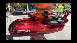 Badminton Stringing Done on Electronic Stringing Machine Yonex Precision 50 I Sports Hyderabad [upl. by Atsev]