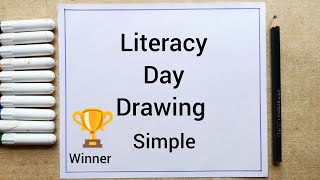 World Literacy Day Drawing  International Literacy Day Drawing Easy  Literacy Day Drawing [upl. by Ahsetal90]