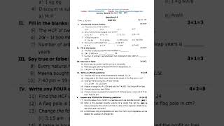 6th Maths  Second Mid Term Test 2023 Question Paper [upl. by Lamee]