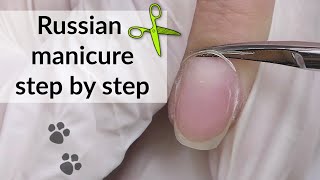 Russian Manicure with Scissors Tutorial  Alternative French Nails [upl. by Dewain]