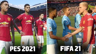 🔥 PES 2021 vs FIFA 21  GAMEPLAY COMPARISON Graphics Penalties Free Kicks Celebrations [upl. by Annawek]