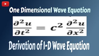 One Dimensional Wave Equation in Partial Differential Equations  Derivation of 1 D Wave Equation [upl. by Rosco]