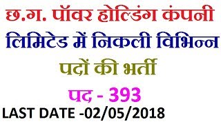 CG State Pawer Holding Company Limited Recruitment 2018  Latest CG Government Jobs 2018 [upl. by Nilok]