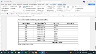 Convertir texto en tabla  Microsoft Word [upl. by Notaes426]