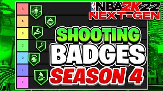 RANKING ALL THE SHOOTING BADGES IN TIERS ON NBA 2K22 NEXT GEN  SEASON 4 [upl. by Saxela340]