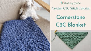 Unique C2C Moss Stitch Blanket  Corner to Corner Crochet Blanket [upl. by Martinson465]