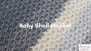 Baby Shell Blanket  Easy Crochet Blanket Tutorial [upl. by Schaper9]