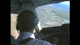 KLM MD11 COCKPIT VIEW  TURNING BASE  FINAL  LAND AT CURACAO TNCC [upl. by Shaylah]