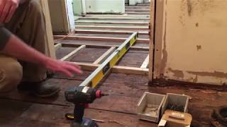 DIY How to level a uneven wavy or sloping wood floor [upl. by Nyleimaj]