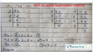 HCF of 2472 and 90 by prime factorization method video [upl. by Ainaznat]