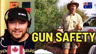 Canadian Reacts to Russell Coight Teaches You Gun Safety [upl. by Lynsey]