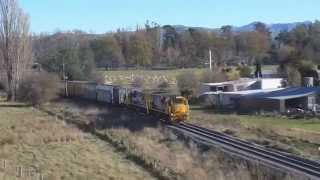 KiwiRail Trains on the Kaikoura Coast [upl. by Htrowslle66]