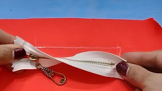 💥Maybe you dont find this sewing trick for zipper in your sewing book💥 sewing skills 😍 [upl. by Sawyor]