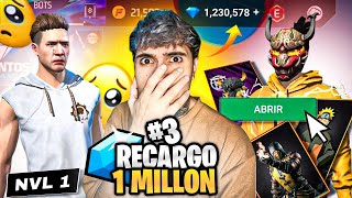 RECARGO 1MILLON de DIAMANTES en MI CUENTA NIVEL 1 Y GASTO TODO😨😱 3 [upl. by Schonthal]