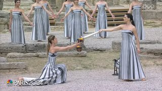 Olympic Flame lit in Olympia signaling start of torch relay to Paris 2024  NBC Sports [upl. by La]