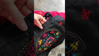 minivlog 335  Stitch work on a plain Canvas bag shorts ytshorts bengalivlog stitching [upl. by Emmery]