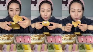 ASMR CHINESE CHOCOLATE CREAM CAKE DESSERTS LYCHEE JELLY TETRIS KOHAKUTOU CANDY BOBA LYCHEE MUKBANG [upl. by Amadus135]