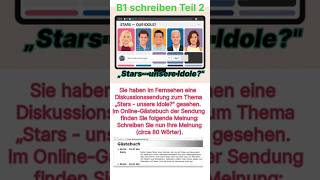 Goethe Zertifikat B1 Schreiben Teil 2 Writing part 2 tips and tricks„Stars  unsere Idolequot [upl. by Aiekam578]