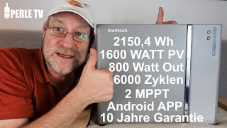 🔋 Mentech W2000 Smarter bis 6kwh skalierbarer Balkonkraftwerk Speicher KonstantampNulleinspeisung⚡️ [upl. by Gnoh]